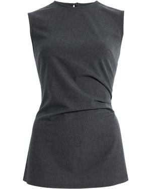 Chorus Exclusive Ruched Crepe Top - Black