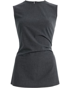 Chorus Exclusive Ruched Crepe Top - Black