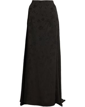 Erdem Floral Creponne A-Line Maxi Skirt - Black