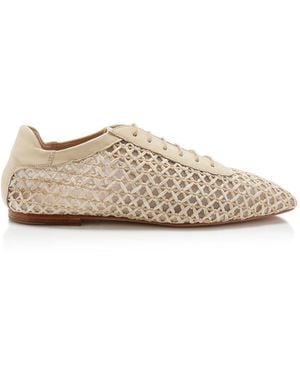 Andrea Gomez Exclusive Antonia Raffia Oxford Flats - White