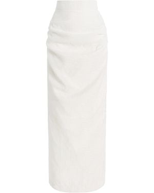 Maticevski Exclusive Saucy Minx Crinkled Maxi Skirt - White