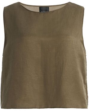 Leset Daniel Cropped Cotton Top - Green