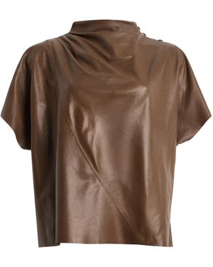 Twp Mock Neck T-Shirt - Brown