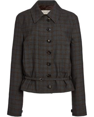 Dries Van Noten Valena Checked Wool Jacket - Black