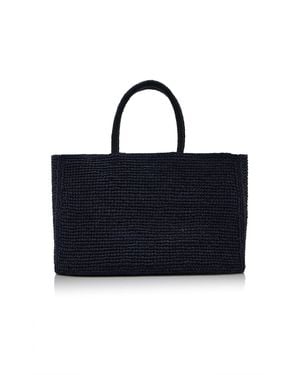 LIE STUDIO The Charlotte Small Raffia Bag - Blue