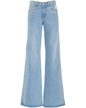 Coperni Studded Rigid High-Rise Wide-Leg Jeans - Blue