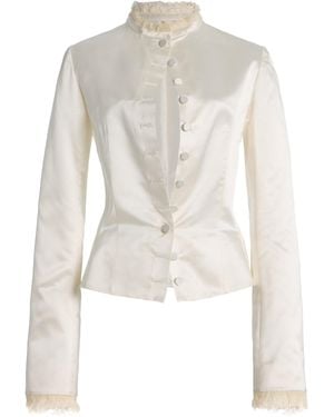 Colleen Allen Keyhole Duchesse Silk Jacket - White