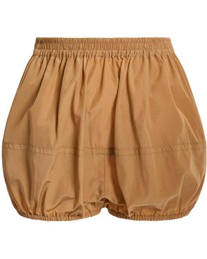 Victoria Beckham Bubble-Hem Taffeta Shorts - Natural
