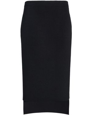 Brandon Maxwell The Gigi Compact Viscose Knee Skirt - Black