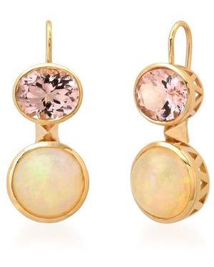 Sig Ward 14K Opal And Morganite Earrings - Metallic