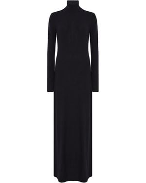 Leset Lauren Jersey Turtleneck Maxi Dress - Black
