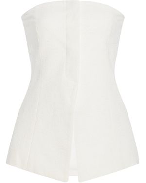Third Form Innate Strapless Cotton-linen Top - White