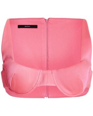 Alex Perry Exclusive Delyth Shiny Satin Crepe Cropped Top - Pink
