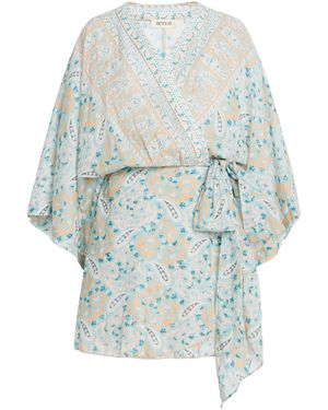 BOTEH Kynthos Flared Cotton-Blend Robe Dress - White