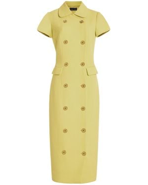 Sergio Hudson Button-Front Blazer Dress - Yellow