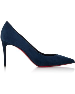 Christian Louboutin Kate 85Mm Veau Velours Court Shoes - Blue