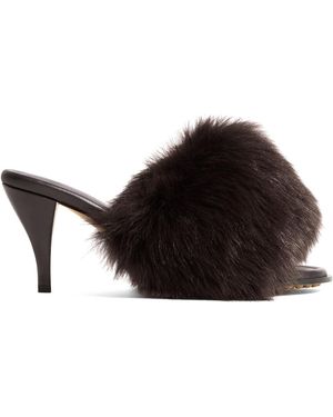Bottega Veneta Cherry Shearling Mules - Black