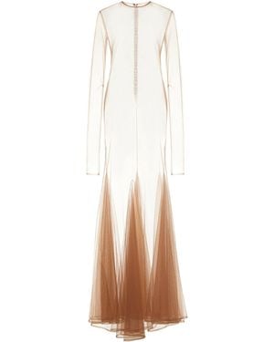 Kamperett Violette Tulle Sheath Dress - White