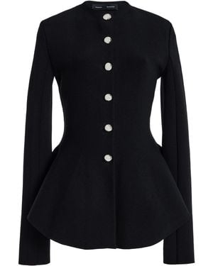 Proenza Schouler Dasha Compact-Knit Jacket - Black