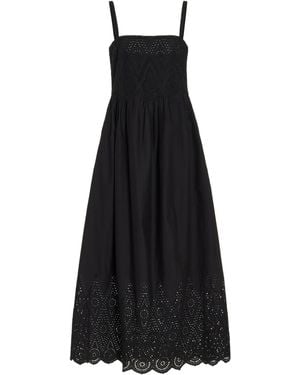 Posse Louisa Broderie Anglaise Cotton Maxi Dress - Black