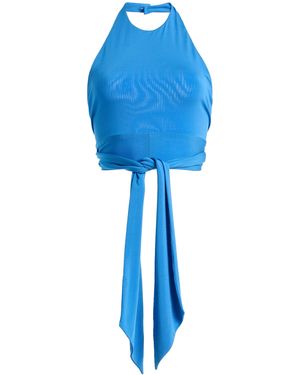 Franchise Exclusive La Isla Isabella Jersey Cropped Halter Top - Blue