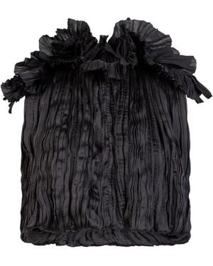 Heirlome Emma Pleated Satin Top - Black