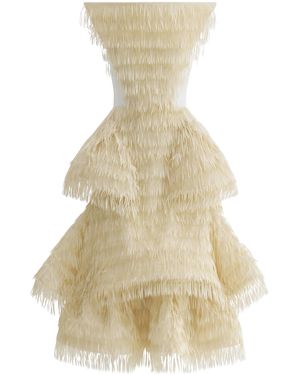 Maticevski Kismet Fringed Midi Dress - Natural
