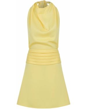 Ila Monica Open Back Satin Mini Dress - Yellow