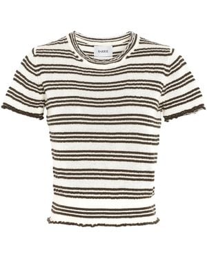 Barrie Cashmere-Cotton Blend Seersucker Top - White