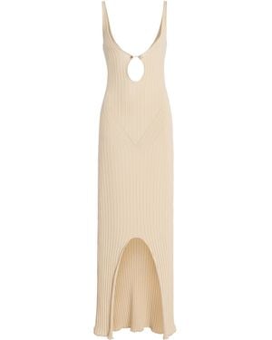 Moré Noir Portia Pierced Knit Maxi Dress - Natural