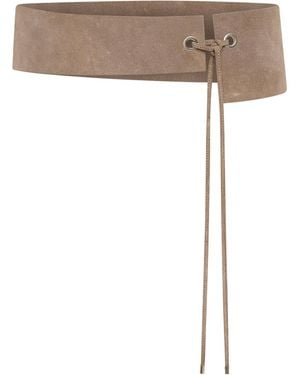 St. Agni Suede Asymmetric Belt - White