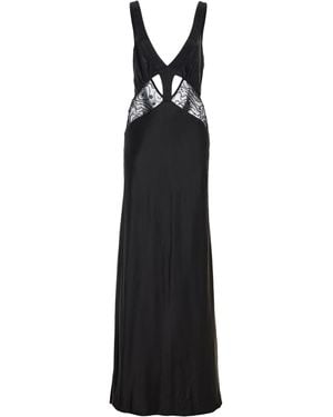 Arcina Ori Nefeli Lace-Inset Silk Maxi Dress - Black
