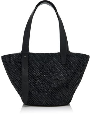 LIE STUDIO The Bianca Small Raffia Tote Bag - Black