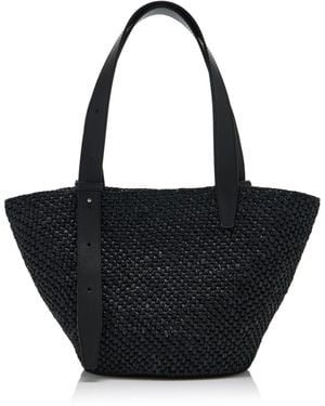 LIE STUDIO The Bianca Small Raffia Tote Bag - Black