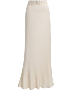 BERNADETTE Chuck Satin Maxi Skirt - White