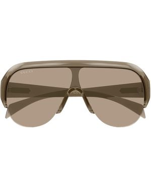 Gucci Aviator-Frame Acetate Sunglasses - Natural