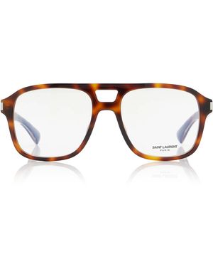 Saint Laurent Aviator-Frame Acetate Glasses - Brown