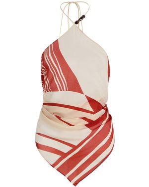 SIR. Exclusive Riviera Calla Silk Crepe De Chine Scarf Top - Natural