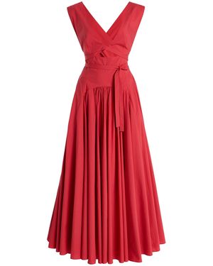Another Tomorrow Exclusive Cutout Circle Dress - Red