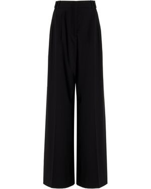 Another Tomorrow Exclusive Stretch-Wool Trousers - Black