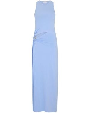 Rabanne Cutout Cotton-Jersey Midi Dress - Blue