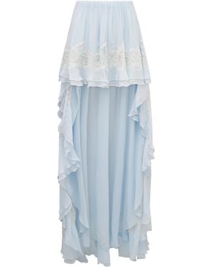 LoveShackFancy Jolina Chiffon Skirt - Blue
