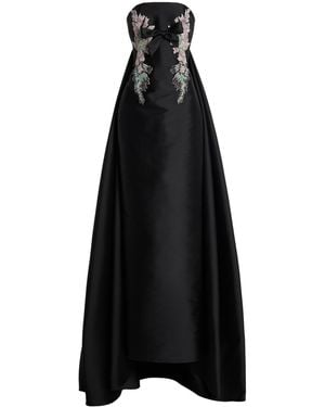 Zuhair Murad Strapless Embroidered Mikado Dress - Black