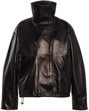 Ashlyn Dana Lambskin Blouson Jacket - Black