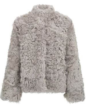 Source Unknown Lyn Shearling Wool Jacket - White