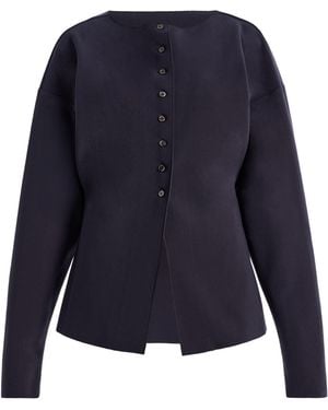 Birrot Lay2 Boatneck Cardigan - Blue