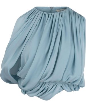 Heirlome Marie Draped Silk Top - Blue