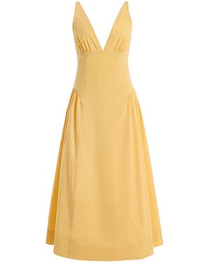 Posse Lindie Cotton Midi Dress - Yellow