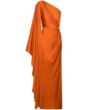 ANDRES OTALORA Refinamiento Asymmetric Maxi Dress - Orange