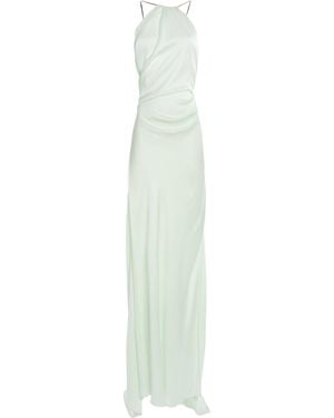 Victoria Beckham Chain-Detailed Satin Gown - White